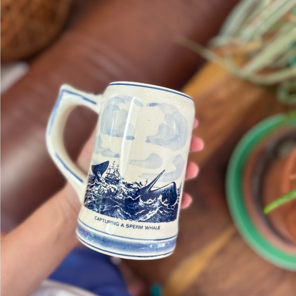 Vintage Blue Delfts Hand painted Made in Holland Nautical Ship Design Mug - Picture 7 of 11